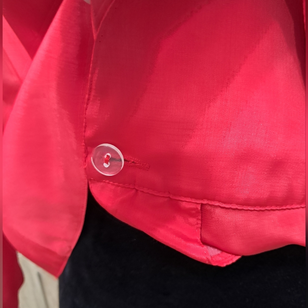 Elegant Red Women's Blouse - Picture 9 of 13